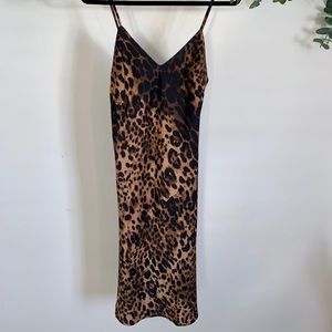 Silk Cheetah Print Slip Dress